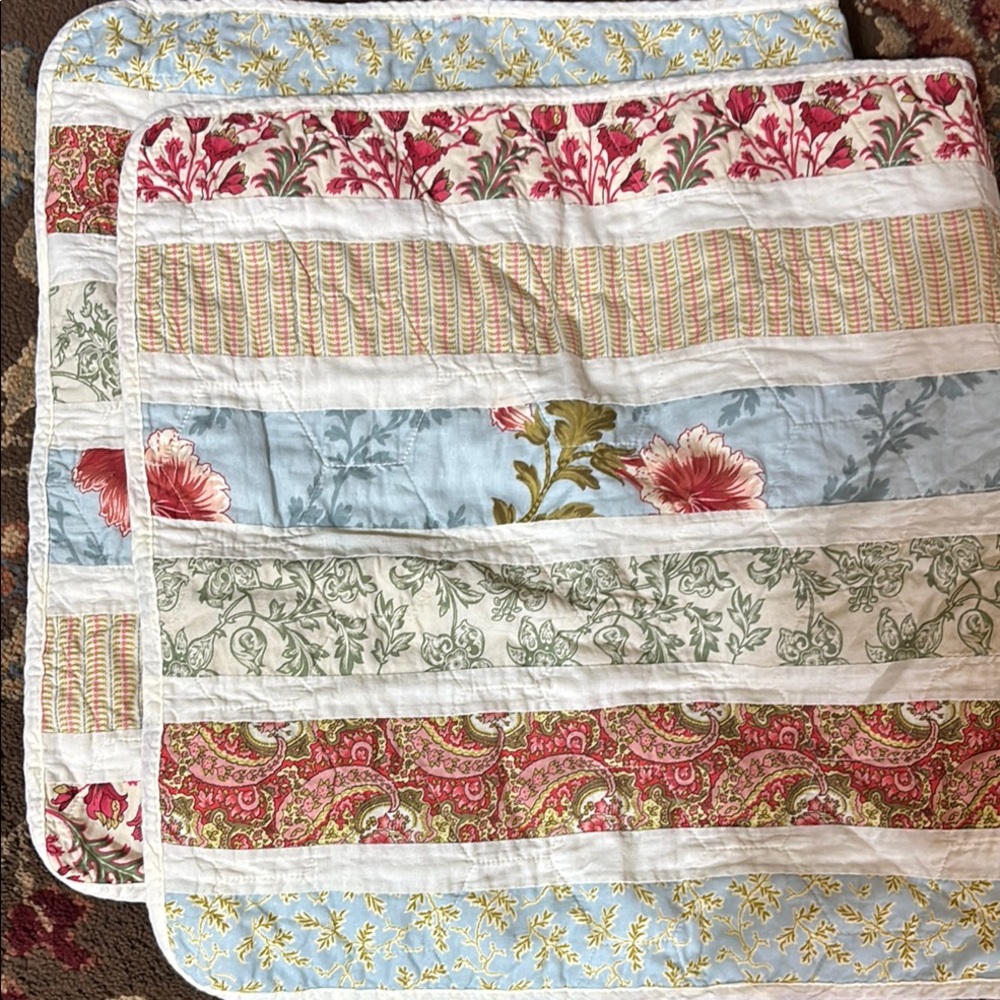 Historic Charleston Foundation King shams quilted strips Cozy set of 2